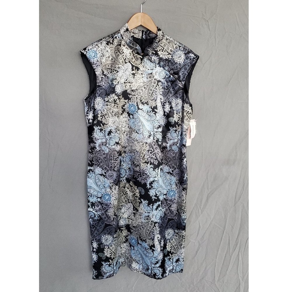 Dressbarn Blue Asian-Inspired Dress